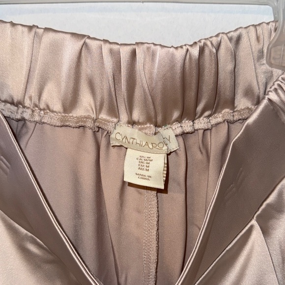 Cynthia Rowley Satin Trousers in Soft Beige - Picture 2 of 2